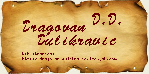 Dragovan Dulikravić vizit kartica